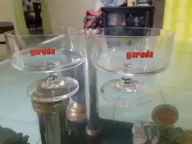 2 Gelas kaki Kaca Garuda Indonesia