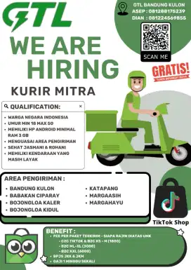 Lowongan kerja Kurir Mitra GTL Bandung Kulon