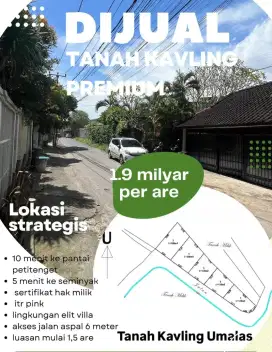 DI JUAL TANAH KAVLING PREMIUM DI UMALAS 1 , BALI
