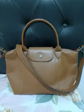 Longchamp Cuir Small Brown Authentic