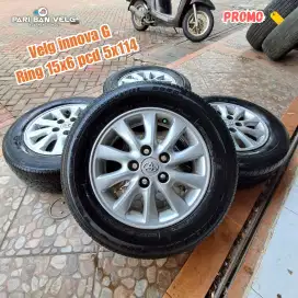 Velg Original innova G Ring 15x6 
pcd 5x114 dan ban bridgestone