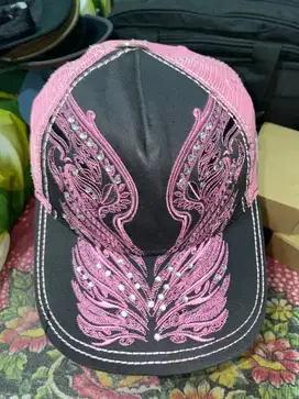 Topi Trucker Harley Davidson Topi jaring Merah Muda