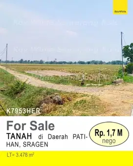 DIJUAL TANAH DI SRAGEN K7953