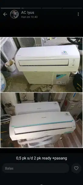 Jual ac bekas semua mèrèk 1/2pk 1pk 2pk sama pasang garansi