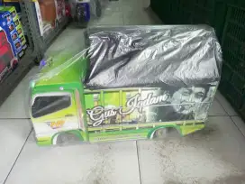 Mainan anak truk oleng kayu led besar