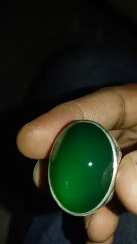 DIJUAL BATU CINCIN IJO/HIJAU GARUT ISTIMEWA RING PERAK