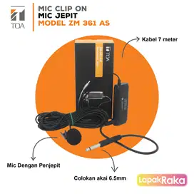 Mic Clip On Jepit Kabel Panjang | TOA ZM-361 AS
