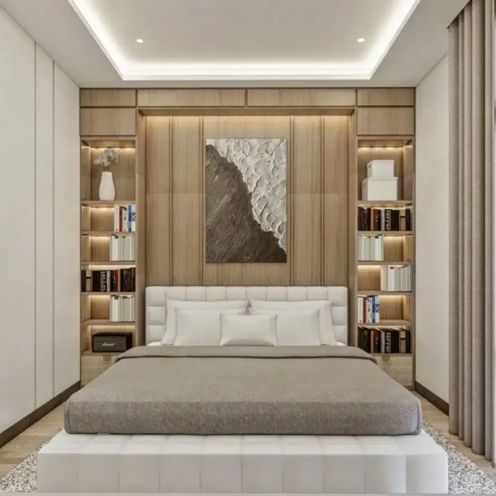 Backdrop tempat tidur, Bedset minimalis