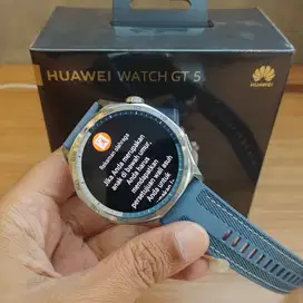 NEW JAM HUAWEI SMARTWATCH GT 5 BLUE DAN BLACK