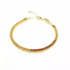 Gelang Rantai Milano Titanium GOLD Anti karat tahan lama Elegan