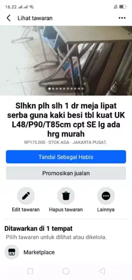 Cocok utk pedagang kaki 5 slhkn plh slh 1 dr meja lipat serba guna nya