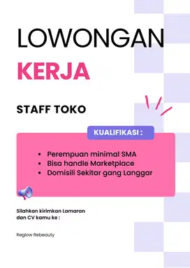 Loker Staff Toko Skincare