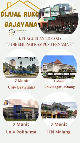 Ruko&Tanah Gajayana Dikelilingi Kampus UB, UIN, ITN Nego Sampai Deal
