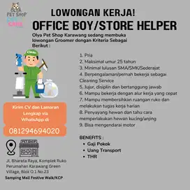 Lowongan Office Boy/Store Helper Pria