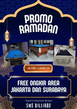 Promo Ramadan billiard table 6 7 8 9feet full set perlengkapan bermain