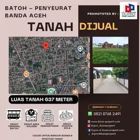 Dekat Batoh - Tanah dijual Luas  637 m Lokasi Peunyerat Banda Aceh