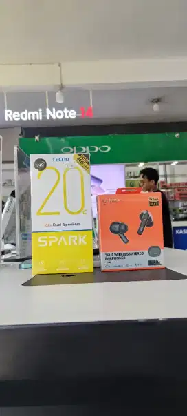 Beli Tecno 20 Spark Hari Ini Gratis Headset bluetooth