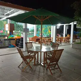 tenda jati,meja makan outdoor,payung murah,kursi cafe,kursi