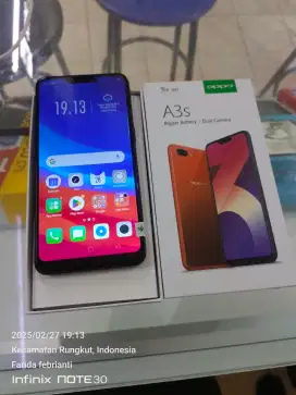 Oppo A3s 6/128gb bekas fullset normal bisa TT