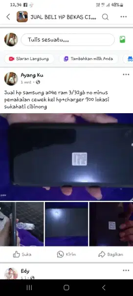 Hp samsung a04e bekas