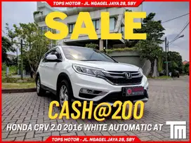 [CASH 200] Honda CRV 2.0 2016 white Matic AT Automatic
