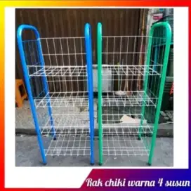 Rak display 4 susun warna hijau besar bukan yg kecil