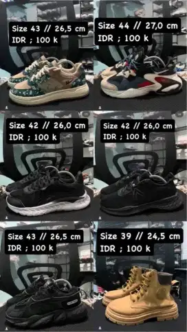 Sepatu second branded original import