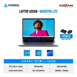 Laptop Murah Advan Workpro Lite i3-1220P 8/256 Win 11 Garansi Resmi