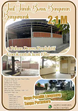 Di Jual Tanah Bonus  Bangunan cck utk kost Elite, Banyumanik Tembalang