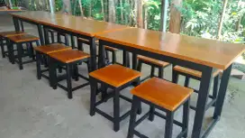 Set meja kursi kedai, warung makan