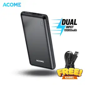 ACOME PowerBank 10000mAh 2.1A Dual Input Port Micro& Type-C Original