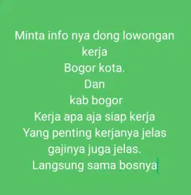 Minta info nya temen² lowongan kerja langsung kerja.kerja apa aja