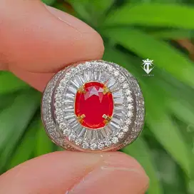 Batu Natural Vibrant Vivid Red Ruby Mozambique 1.40 Ct SKYLab Certifid