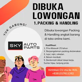 LOKER STAFF PACKING PRIA / WANITA PACKER ONLINE SHOP AREA SUNTER