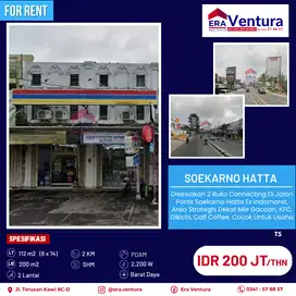 Disewakan 2 Ruko Connecting Di Soekarno Hatta, Ex Indomaret