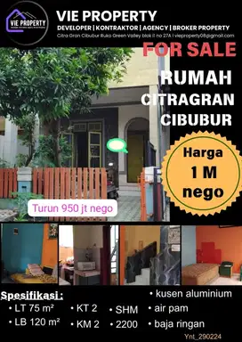 Rumah Murah Di Perumahan Nyaman Cibubur