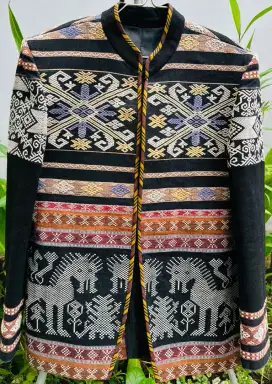 Jas Blazer Pria Tenun Sumba Aesthetic Hitam