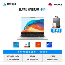 NEW LAPTOP HUAWEI MATEBOOK D14 CORE I5 RAM 8GB SSD 512GB SILVER