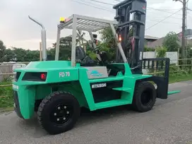 Forklift Mitsubishi 7 Ton,Tiang Threelift 6 Meter,Matic,S6S,Tahun 2014