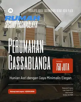 Dekat Asia Plaza Tasikmalaya - Rumah 2 Lantai Cantik Dijual Murah