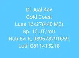 Di Jual Kav. Gold Coast Tanjung Bunga, Luas 440 m2