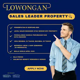 Lowongan Sales Leader Property