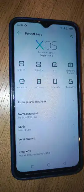original black fullset with box in finix hot 10 play bagus ram2rom32