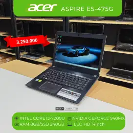 Second LAPTOP Acer E5-475g Core i5 RAM 8GB SSD 240GB Nvidia 14' Bekas