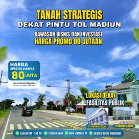 TANAH MURAH NGLAMES 80 JUTAAN DEKAT PINTU TOL MADIUN