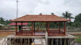 Gazebo kayu mahoni minimalis