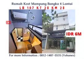 Rumah Kost Mampang Bangka 28 Kamar 4 Lantai