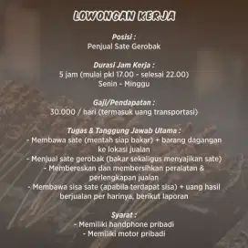 Lowongan Kerja Penjual Sate Gerobak