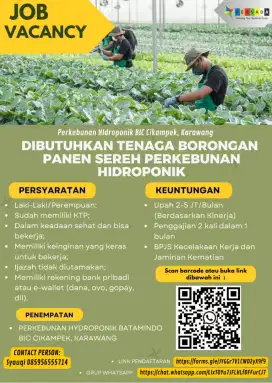 Loker Mitra Borongan Perkebunan Batamindo Green Farm