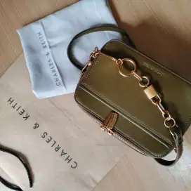 Charles and Keith Original Tas Wanita Fullset Tas Selempang Branded